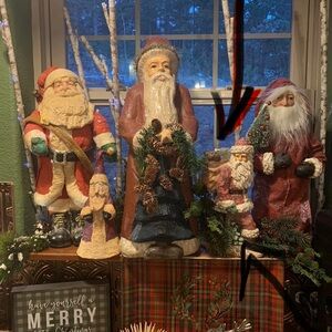 Santa Belsnickle Claus Vintage Wood Carved Look Christmas St Nicholas Decor